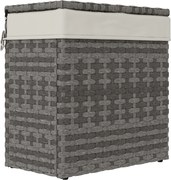 Outsunny PE Rattannal készült Kerti Tároló Box, Kültéri Tároló Pad Non-slip Lábakkal és Vízálló Béléssel, 57x34x62cm, Szürke és Bézs | Aosom