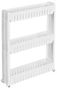 TecTake GmbH 401628 konyhai gurulós tároló szűk helyekre 3 polccal - fehér