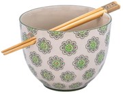 Zöld-szürke agyagkerámia tálka 450 ml Geometric – Sass &amp; Belle