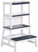 PLAY tanulótorony fenyőfa, 93x56x49cm, fehér/antracit Spielwerk