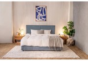Kék kárpitozott ágyneműtartós franciaágy ágyráccsal 180x200 cm Myra Bold – Bonami Selection