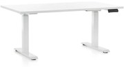 Állítható magasságú asztal OfficeTech C, 140 x 80 cm, fehér alap, fehér