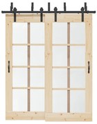 fekete acél tolóajtó fémszerelék készlet 183 cm