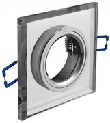 Lámpa Mennyezeti lámpatest BRILLANTE, üveg, fehér kristály, négyzet (+ izzó foglalat MR11, MR16, JCDR)