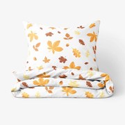 Goldea pamut ágyneműhuzat - őszi levelek 200 x 200 és 2db 70 x 90 cm