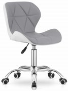 AVOLA irodai szék ökobőr kivitelben, szürke-fehér