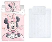 Disney Minnie gyerek, ovis ágyneműhuzat és paplan/párna szett 100x135 cm 40x60 cm (Powder pink)