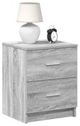2 db szürke sonoma színű éjjeliszekrény 2 fiókkal 40x36x50 cm