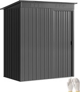 Outsunny fém kerti fészer 1,37 m² (159 x 106 x 181 cm) – tolóajtó, szellőző, lejtős tető, 2 pár kesztyű, könnyű összeszerelés | Aosom