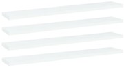 4 db fehér szerelt fa könyvespolc 60 x 10 x 1,5 cm