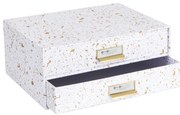 Birger aranyszínű-fehér doboz 2 fiókkal - Bigso Box of Sweden