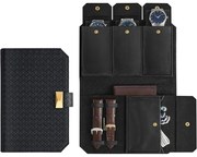 SONGMICS HOME 3 órás tok, utazó óratartó doboz 22×14,5×4,5 cm, tintafekete színben