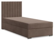 Agen egyszemélyes ágy, bársony, ágyneműtartóval, barna