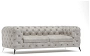 Világosszürke bársony kanapé 225 cm Chelsea – Ropez