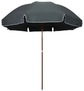 antracitszürke napernyő acélrúddal 300 cm