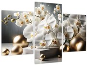 Kép - Orchidea és aranygolyók (90x60 cm)