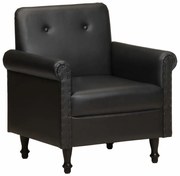 fekete valódi bőr kagylófotel