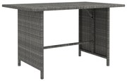 vidaXL szürke polyrattan kerti étkezőasztal 110 x 70 x 65 cm