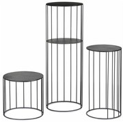 3x LOFT fekete virágtartó állvány szett