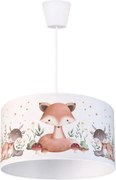 Brilagi - LED gyerek csillár zsinóron BOBO 1xE27/60W/230V átm. 35 cm fehér/állatmintás