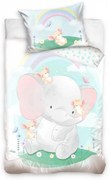 Elefánt Sweet Safari gyerek, ovis ágyneműhuzat 90x120 cm, 40×60 cm
