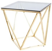 Silver B dohányzóasztal 50 x 50 cm, átlátszó / arany