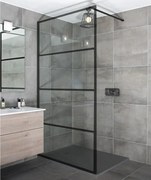 Walk-in || Black zuhanyfal 100, 200cm, 8mm, NANO