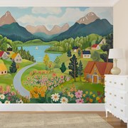 Fotótapéta - Falu a hegyekben (147x102 cm)