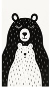 Fekete-fehér mosható gyerek szőnyeg 160x230 cm Bear Family v2 – Vitaus
