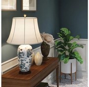 Elstead KÉK-TRAD-WP-TL - Asztali lámpa BLUE TRADITIONAL 1xE27/60W/230V