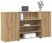 recepciós pult kézműves tölgy 200x50x103,5 cm szerelt fa