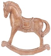 Dekoráció hintaló 19 cm, polirezín, fa utánzat