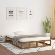 mézbarna tömör fa ágykeret 120 x 190 cm (Small Double)