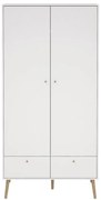 Fehér ruhásszekrény 99x200 cm Bodo – Tvilum