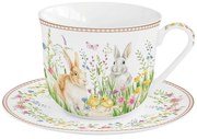 Húsvéti nyuszis porcelán nagy teás csésze 370 ml Happy Easter