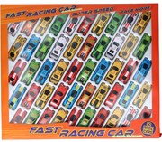 KidsToys 50 darabos fém versenyautó készlet, 75 mm-es
