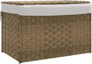 vidaXL polyrattan szennyeskosár fedéllel 55,5 x 35 x 34 cm