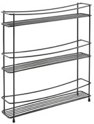 Kumino Lava fekete háromszintes fűszertartó polc - Metaltex