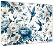 Kép - Kolibrikok virágokkal (70x50 cm)