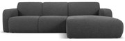 Sötétszürke buklé sarokkanapé (jobb oldali) Molino – Micadoni Home