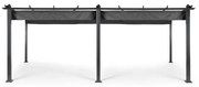 Pantheon, pergola, árnyékoló, 3 x 6 m, alumínium, napellenző, poliészter, szürke