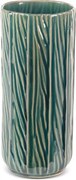 Dekorációs váza Rea 12x28 Eurofirany zöld, függőleges barázdákkal