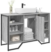 szürke sonoma szerelt fa fürdőszobai mosdószekrény 91x35x60 cm