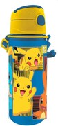 Pokémon Electric alumínium szívószálas kulacs akasztóval 600 ml