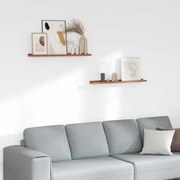 vidaXL Falpolc polcokkal tárolóval 2 pcs Piros 80 x 9 x 3 cm Faanyag