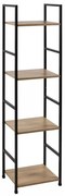 Nyitott könyvespolc 29×112 cm, 4 polcos, aranytölgy – Intenso Home