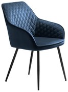 Kék kárpitozott karfás étkezőfotel Milton – Unique Furniture