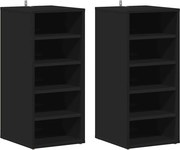 vidaXL 2 db fekete szerelt fa cipősszekrény 31,5 x 35 x 70 cm