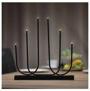 LED karácsonyi gyertyatartó 6xLED/2xAA fekete