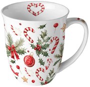 Karácsonyi porcelán bögre Christmas Elements 400 ml